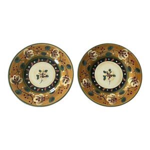 VTG Corsica Home Brigette Handcrafted Rimmed Soup / Pasta Bowls Set of 2